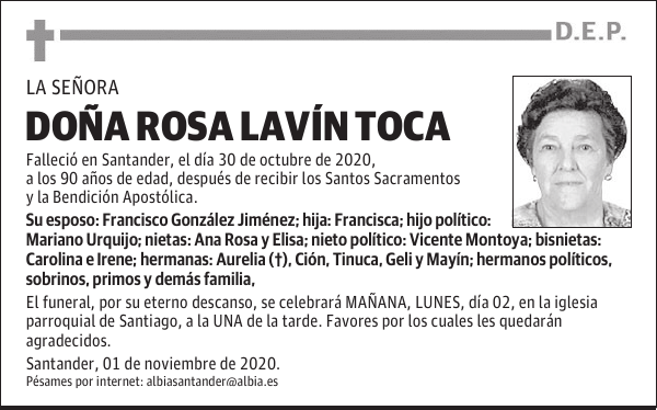DOÑA ROSA LAVÍN TOCA