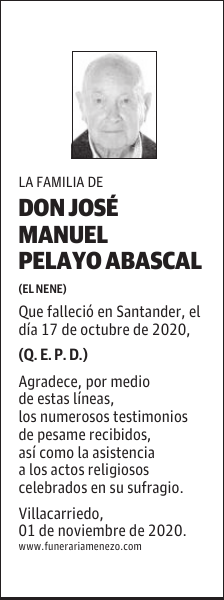 DON JOSÉ MANUEL PELAYO ABASCAL