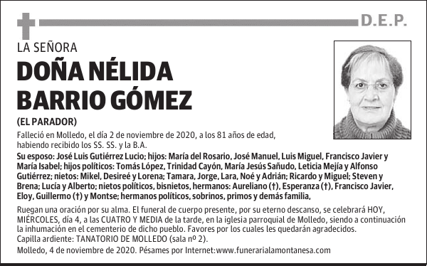 DOÑA NÉLIDA BARRIO GÓMEZ