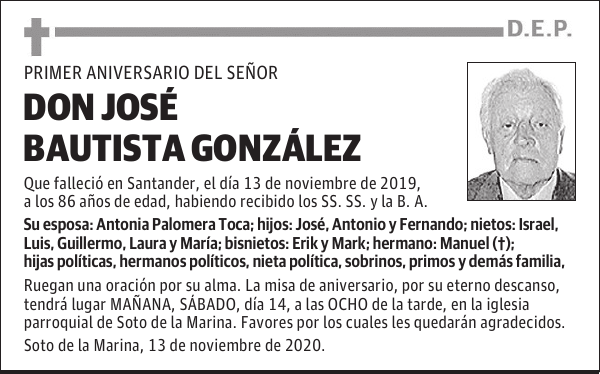DON JOSÉ BAUTISTA GONZÁLEZ
