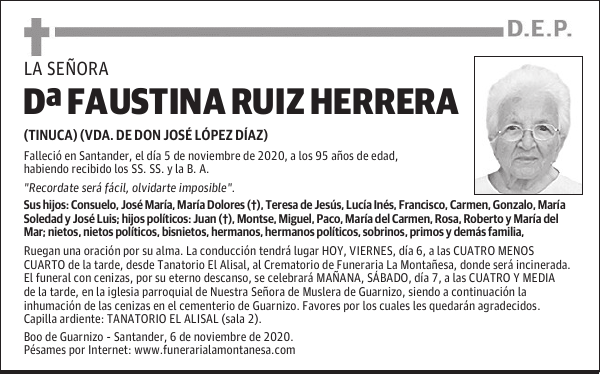 DOÑA FAUSTINA RUIZ HERRERA
