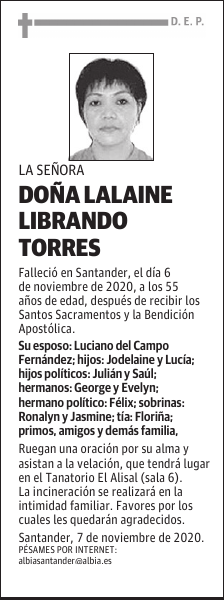 DOÑA LALAINE LIBRANDO TORRES