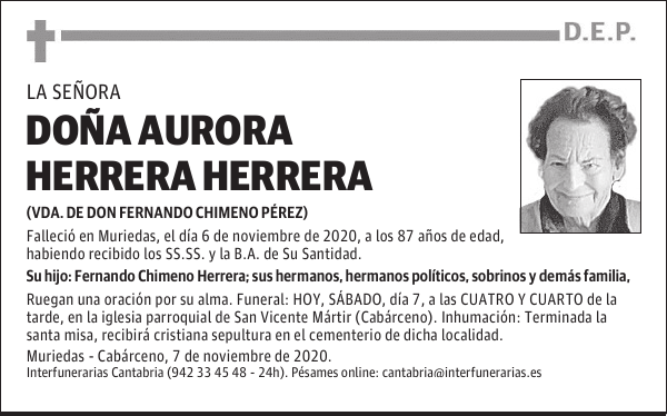 DOÑA AURORA HERRERA HERRERA