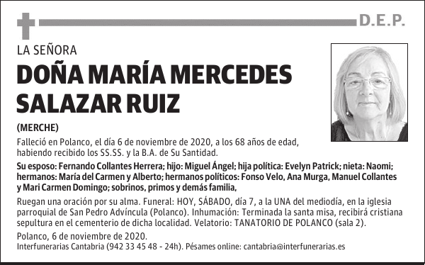 DOÑA MARÍA MERCEDES SALAZAR RUIZ