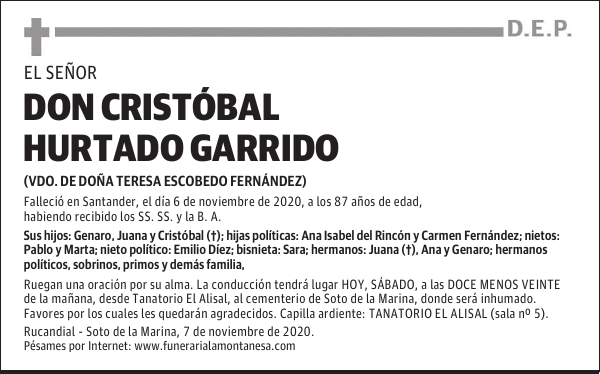 DON CRISTÓBAL HURTADO GARRIDO