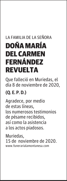DOÑA MARÍA DEL CARMEN FERNÁNDEZ REVUELTA
