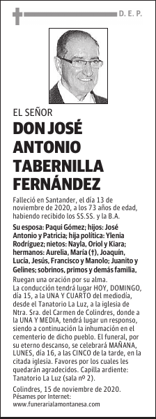 DON JOSÉ ANTONIO TABERNILLA FERNÁNDEZ