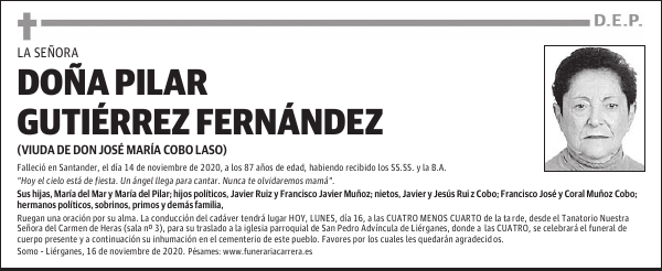 DOÑA PILAR GUTIÉRREZ FERNÁNDEZ