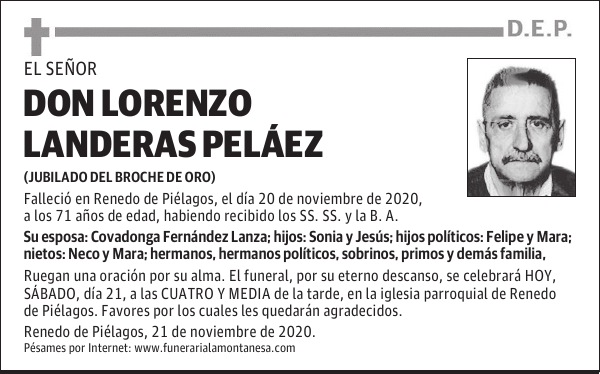 DON LORENZO LANDERAS PELÁEZ