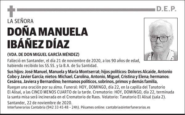 DOÑA MANUELA IBÁÑEZ DÍAZ