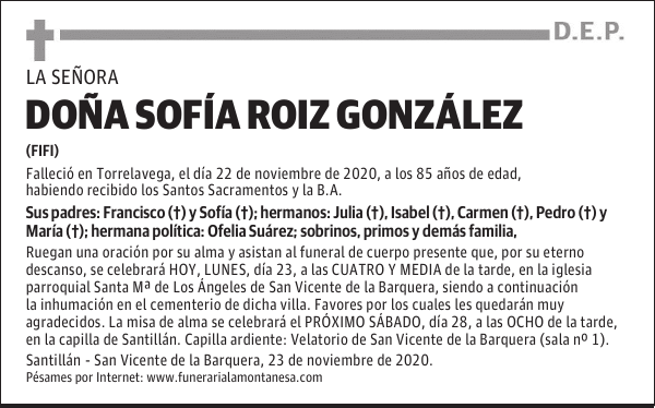 DOÑA SOFÍA ROIZ GONZÁLEZ