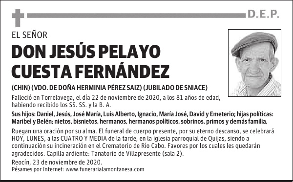 DON JESÚS PELAYO CUESTA FERNÁNDEZ