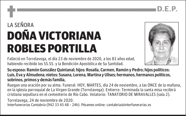 DOÑA VICTORIANA ROBLES PORTILLA