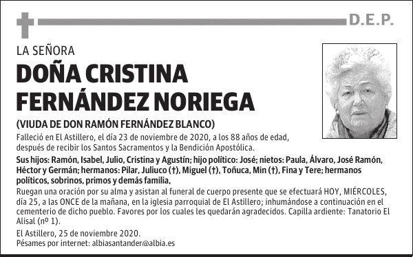 DOÑA CRISTINA FERNÁNDEZ NORIEGA