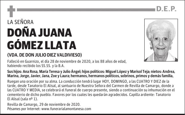 DOÑA JUANA GÓMEZ LLATA