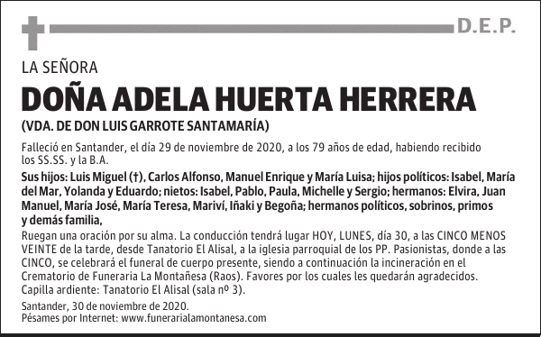 DOÑA ADELA HUERTA HERRERA