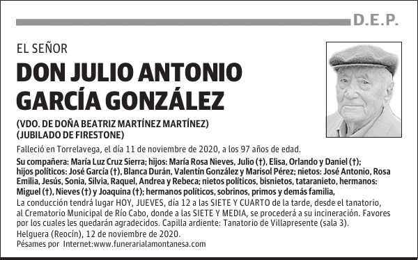 DON JULIO ANTONIO GARCÍA GONZÁLEZ