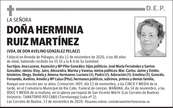 DOÑA HERMINIA RUIZ MARTÍNEZ