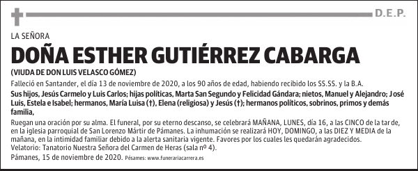 DOÑA ESTHER GUTIÉRREZ CABARGA