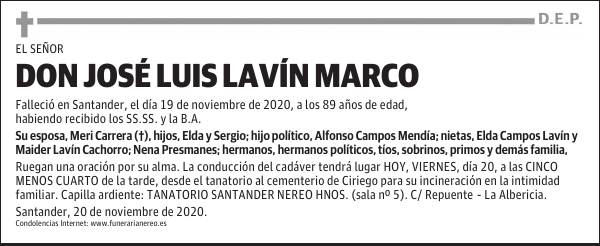 DON JOSÉ LUIS LAVÍN MARCO
