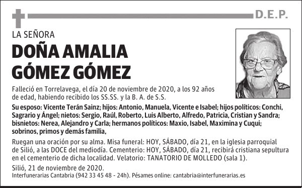 DOÑA AMALIA GÓMEZ GÓMEZ