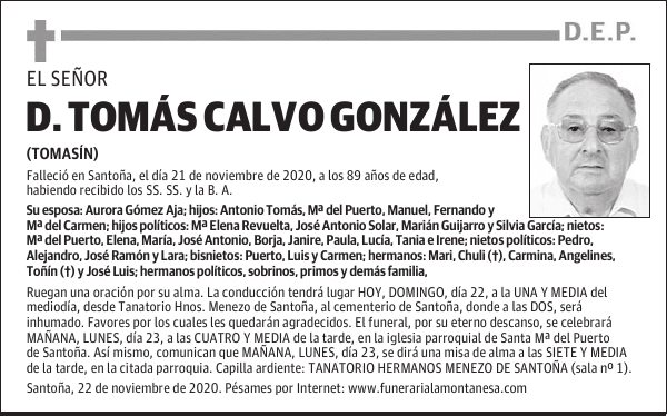 DON TOMÁS CALVO GONZÁLEZ