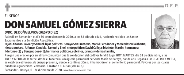 DON SAMUEL GÓMEZ SIERRA