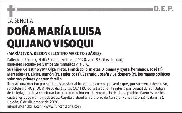 DOÑA MARÍA LUISA QUIJANO VISOQUI