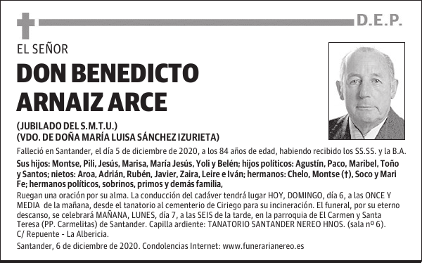 DON BENEDICTO ARNAIZ ARCE