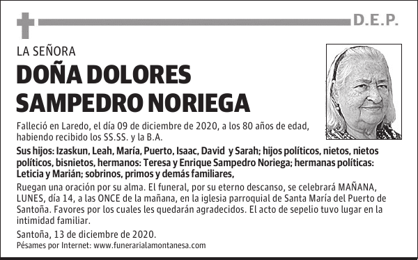DOÑA DOLORES SAMPEDRO NORIEGA
