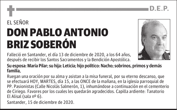 DON PABLO ANTONIO BRIZ SOBERÓN