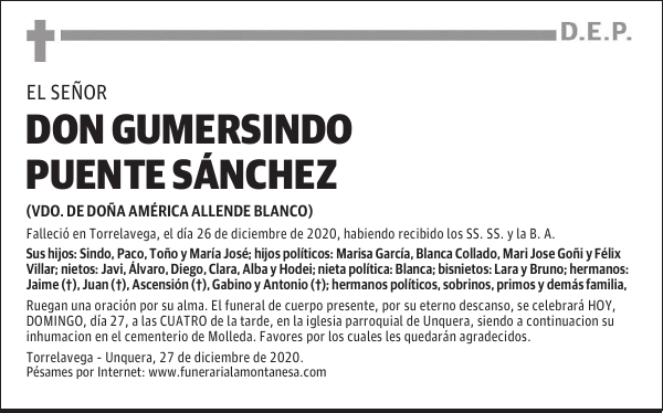 DON GUMERSINDO PUENTE SÁNCHEZ