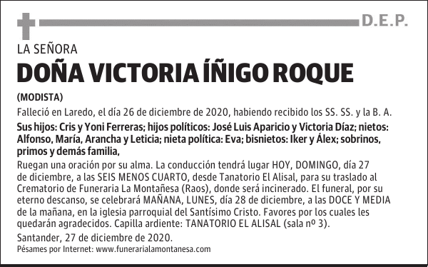 DOÑA VICTORIA ÍÑIGO ROQUE