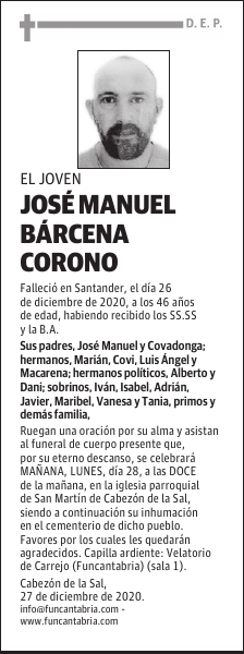 JOSÉ MANUEL BÁRCENA CORONO