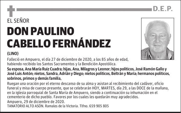 DON PAULINO CABELLO FERNÁNDEZ