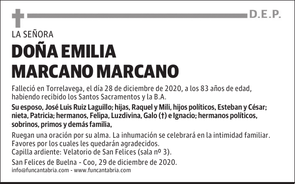 DOÑA EMILIA MARCANO MARCANO