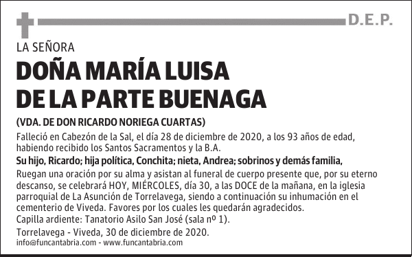 DOÑA MARÍA LUISA DE LA PARTE BUENAGA