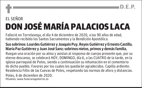 DON JOSÉ MARÍA PALACIOS LACA