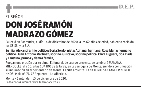 DON JOSÉ RAMÓN MADRAZO GÓMEZ
