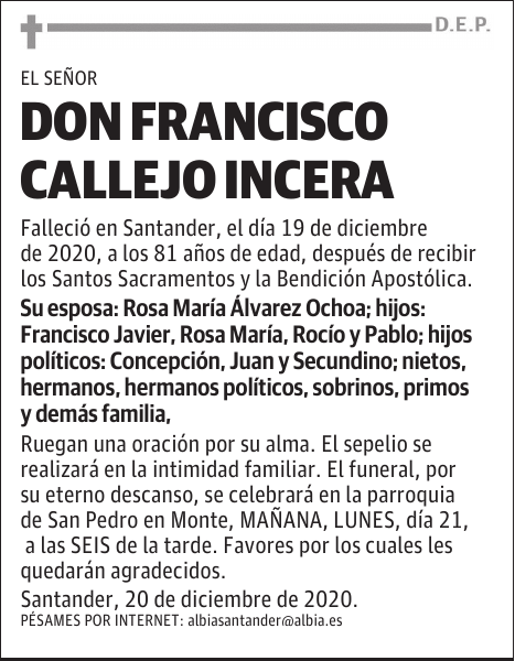 DON FRANCISCO CALLEJO INCERA