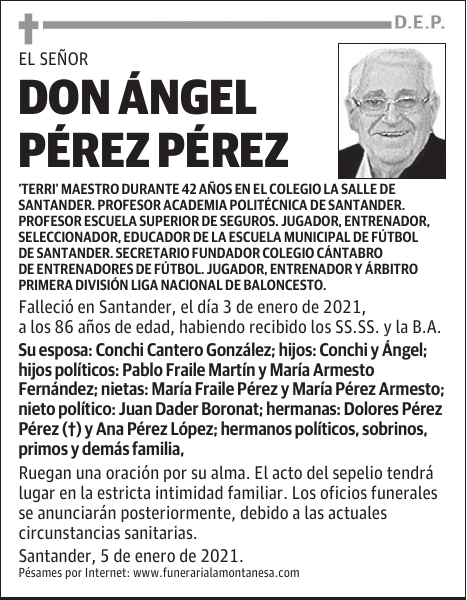 DON ÁNGEL PÉREZ PÉREZ