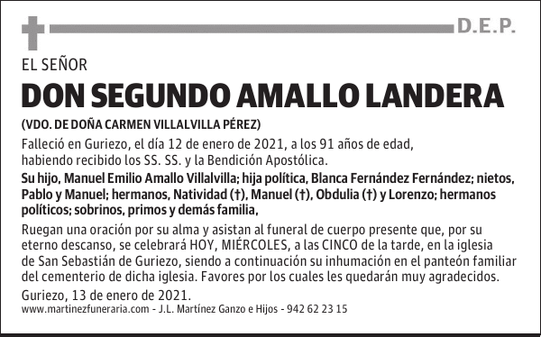 DON SEGUNDO AMALLO LANDERA