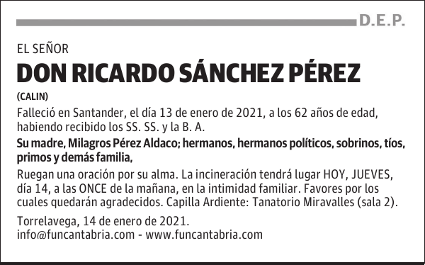 DON RICARDO SÁNCHEZ PÉREZ