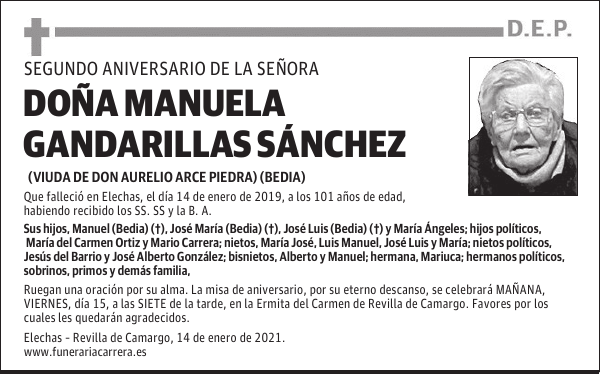 DOÑA MANUELA GANDARILLAS SÁNCHEZ