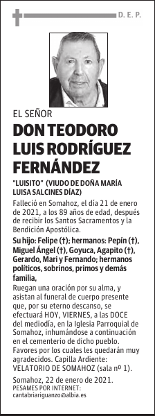 DON TEODORO LUIS RODRÍGUEZ FERNÁNDEZ