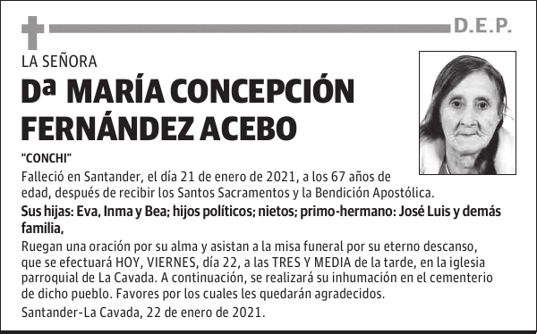 DOÑA MARÍA CONCEPCIÓN FERNÁNDEZ ACEBO