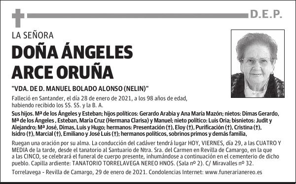 DOÑA ÁNGELES ARCE ORUÑA