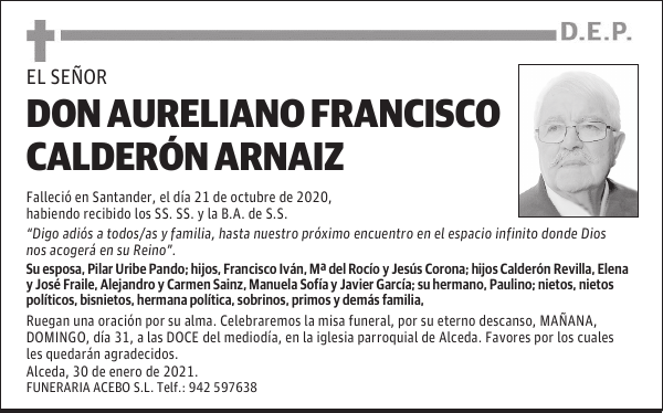DON AURELIANO FRANCISCO CALDERÓN ARNAIZ