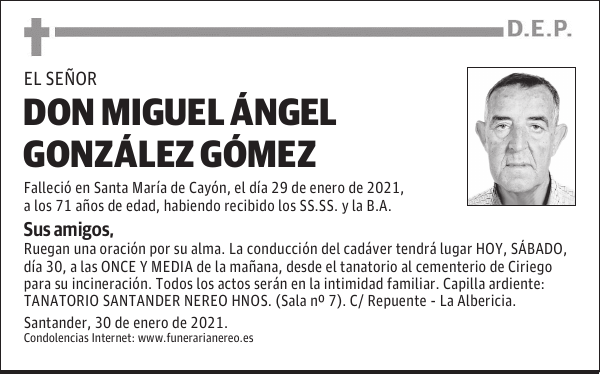 DON MIGUEL ÁNGEL GONZÁLEZ GÓMEZ