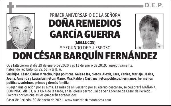 DOÑA REMEDIOS GARCÍA GUERRA